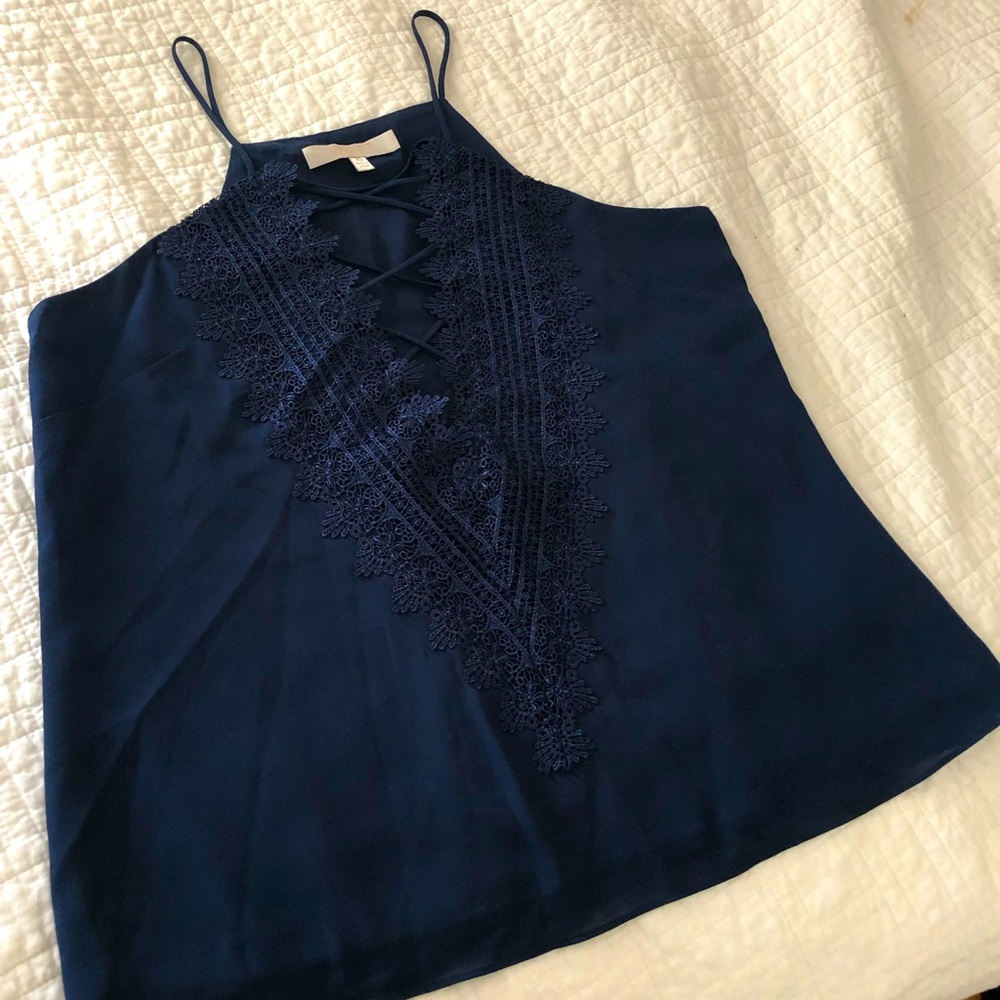 Sleeveless Navy Blue Top Wayf